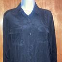 DKNY Black  Donna Karan New York Silk Button Down Shirt - Size SP Photo 1