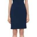 Rebecca Taylor Navy Sheath Dress With Black Lace Inset Photo 0