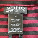 Soho Apparel  Ltd. Women's Medium Maroon and Black Striped Blazer Photo 6