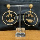 DC Comics  80s gold tone Batwomen Earrings Photo 0