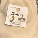 Madewell NWT  Sparkle Pavé Huggie Mini Hoop Earrings Gold Photo 3