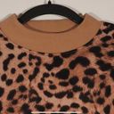 BP NWT  Leopard Print Animal Mock Neck Sweatshirt Brown Sweater Photo 3