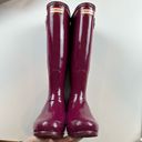 Hunter  Original Tall Gloss Rain Boots Purple Burgundy Magenta 6 Photo 5