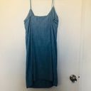 Topshop  Blue Jean Pin Stripe Fold Over Pearl Button Dress- Size 8 Photo 2