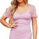 Peach Love NEW  Lavender Polka Dot Bodycon Mini Dress Size Small Photo 0