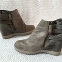 Eileen Fisher  Zest Mineral Metallic Silver Wedge Ankle Heel Strap Boots Shoes 7 Photo 7