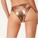 Good American  Foil Better Bikini Rev Bottom Mocha Metallic Bronze Size 3/L Photo 1