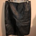 90s Genuine Black Leather Skirt, Size 10 Photo 0