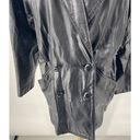 Vintage Leather Jacket Double Breasted Button Down Oversized Black Womens Medium Photo 4