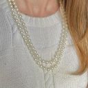 American Vintage Vintage “Rita” Hand Knotted White Pearl Necklace Long Classic Simple Feminine Photo 2