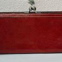 wilson's leather PELLE STUDIO  Burgundy Clutch BAG Modern Italian Leather Clutch Photo 4