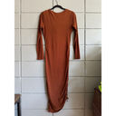 Iris Women's  Brown Bodycon Ruched Dress Size L Photo 1