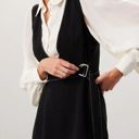 Cinq à Sept NEW NWT Cinq A Sept Ambre Pointed-Collar Belted Midi Dress Black/Ivory Photo 2