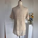 st. john's bay St John’s Bay Crocheted/Knit Cream Open Cardigan Photo 4