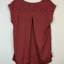 14th & Union  | Red Purple Geometric Print Short Sleeve Blouse Size Medium Photo 5