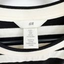 H&M Long Sleeve T-Shirt Striped Drop Shoulder Crew Neck Cream Black Women's S Photo 2