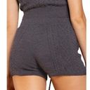 POL  Cozy Drawstring Waist Cable Knit Fuzzy Shorts Grey Size Small NWT Photo 2