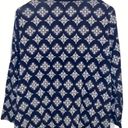 kim rogers  Printed long sleeve navy top L Photo 1