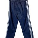 st. john's bay St. John’s Bay Womens M Track Pants Ankle Crop Navy Blue White Stripe Coastal Photo 1