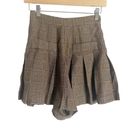 Sandro  Gael Brown Pleated Jacquard High Waist Mini Skort Size 2 Photo 5