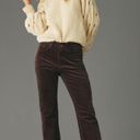 Pilcro The Yaya Mid Rise Corduroy Stretch Cropped Flare Jeans Dark Mink Brown Photo 0