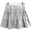 J.Crew  Skirt Womens 0 Light Gray Sateen Tiered Pleated A Line Gateau Side Zip Photo 0