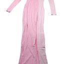 Naked Wardrobe  Glow Off Long Sleeve Cut Out Dress Pink Sparkle Glitter Large Photo 1