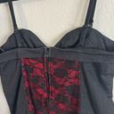 Tripp NYC  Womens Black Red Floral Lace Corset Strappy Top size 1 Photo 8