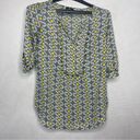 Angie  Blouse Top Size Medium Stud Detail Yellow Green Photo 0