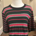 Scotch & Soda  Green Pink Striped Short Sleeve Sweater Tunic Size Medium Photo 1