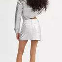 Coach Metallic Silver Leather Mini Skirt Photo 2