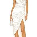 Elliatt  Cassini Midi Satin Dress in Ivory Photo 0