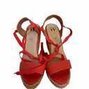 Anthropologie NWOT VANESSA WU Espadrille Wedge Coral Gold Gray Raffia Yarn Size 40/ US 10 Photo 2