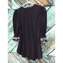 Esley NWT  Bohemian Boho Top Black With White Embroidery Size Small Photo 5