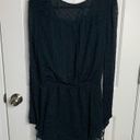 Free People  black dahlia long sleeves chiffon swiss dot mini dress size large Photo 4