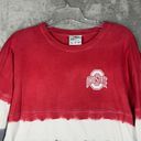 J. America  Shirt Womens Medium Red Gray Tie Dye Raglan Tee School Spirit Casual Photo 3