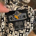 Angie  Black White Mini Dress Strappy 100% Rayon Aztec Design Summer Lightweight Photo 3