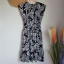 J.Crew , Navy White Pineapple Crinkle Flounce Hem Blouson Midi Dress, Size 4 Photo 6