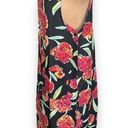 Vintage Westbound Dress Black Red Floral Linen Blend Sleeveless Pinafore Maxi Black Size L Photo 1