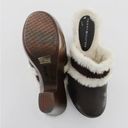 Tommy Hilfiger Merry Vintage Y2K Leather Faux Fur Trim Platform Clogs Photo 6