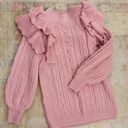 Listicle Dusty Pink Ruffle Sweater Photo 0