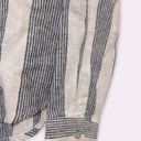 Orvis  Linen Rayon Blend Striped Button Down Roll Tab Sleeve Size Small Photo 3