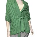 Blarney Woolen Mills One Size Green Chunky Merino Wool Wrap Sweater Poncho Photo 2