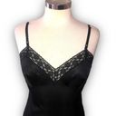 Vanity Fair Vintage 70s  Slip Dress Black Lace Trim Dupont Nylon 32 Photo 4