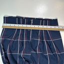 Lulus  Plaid Paper Bag Waist Wide Leg Pants Womens Medium Blue Photo 7