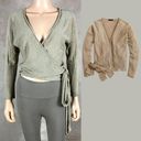 J.CREW Favorite Linen Wrapped Cardigan, Beige XS Tan Photo 1