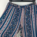 Angie  Boho Mixed Print Pull On Pants Wide Leg relaxed size Large Photo 4