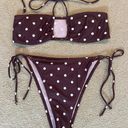 Polka Dotted Strapless High Waisted Bikini Set Multi Size M Photo 0