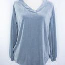 Isabel Maternity NEW  blue soft velvet top, size XS Photo 0