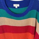 Umgee  Women’s Colorful Colorblock Crewneck Sweater Size Large Photo 1